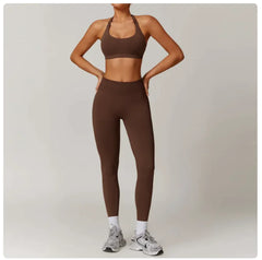 Seamless Backless Yoga Set – 2-Piece Bra & Leggings